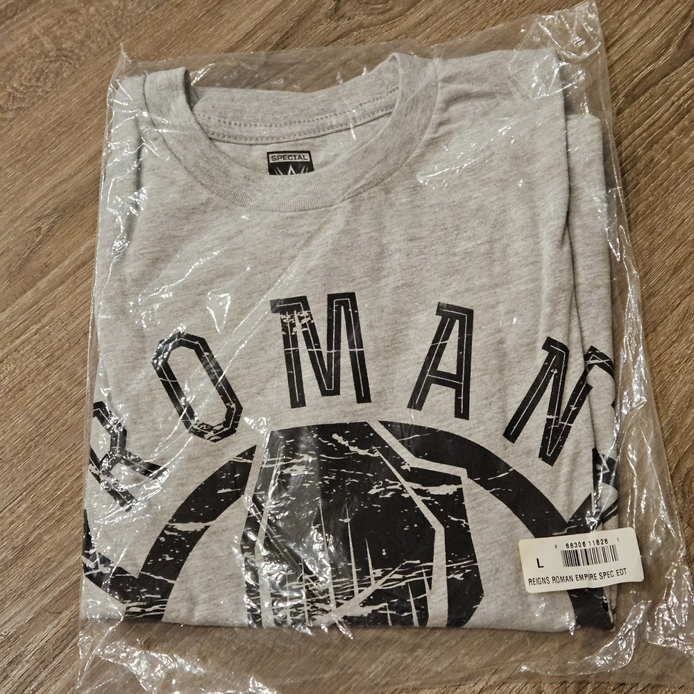 WWE Roman Reigns Roman Empire Special Edition T Shirt Mens L Gray New Sealed